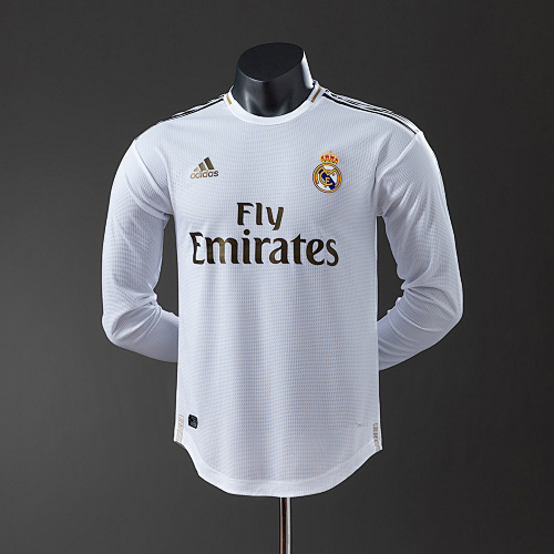 Real Madrid 19/20 Titular Manga longa Versão jogador Retrô Camisa S-3XL