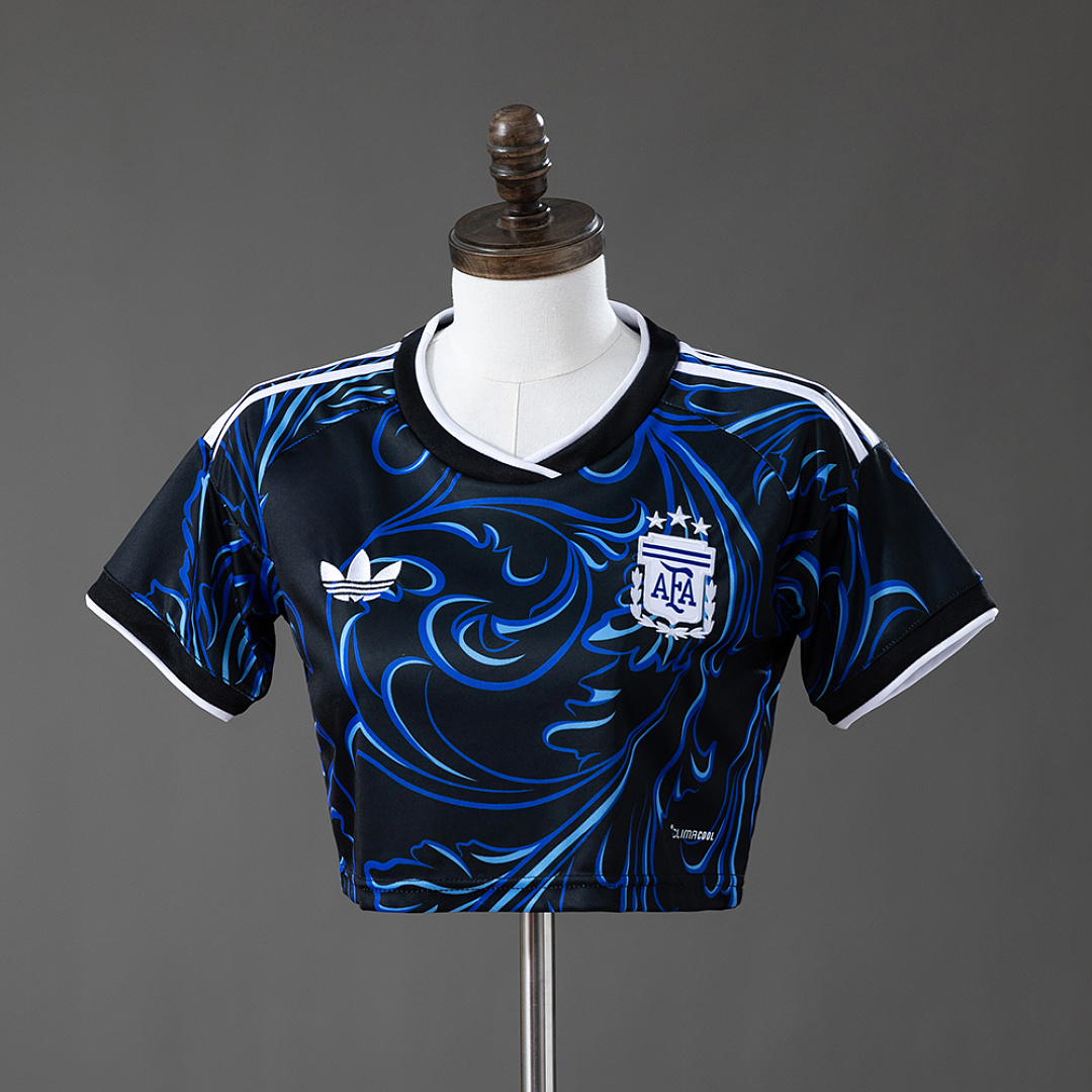 Argentina 2026 Visitante Feminina Crop Top Style S-XXL, foto 1