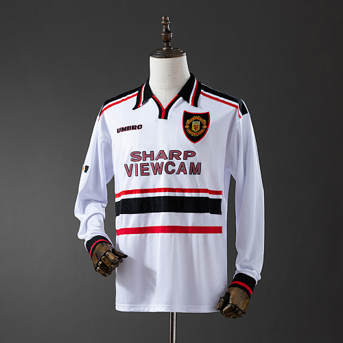 M-U 1998/99 Visitante Manga longa Retrô Camisa S-XXL
