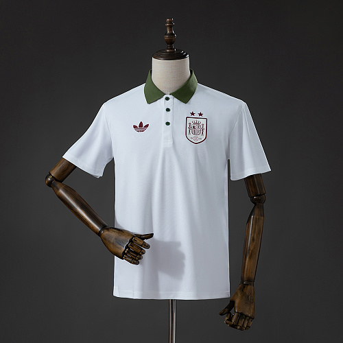 Spain 2026 2 Stars Lifestyler Polo Shirt - White S-3XL