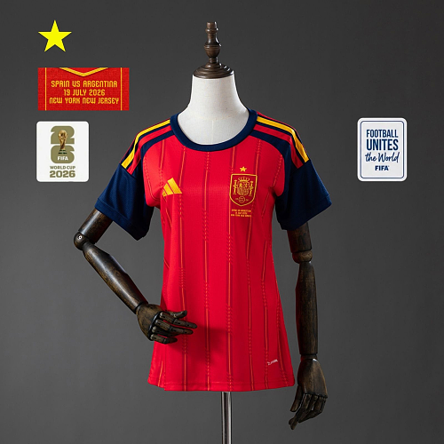 Spain 2026 Titular Feminina Camisa S-XXL