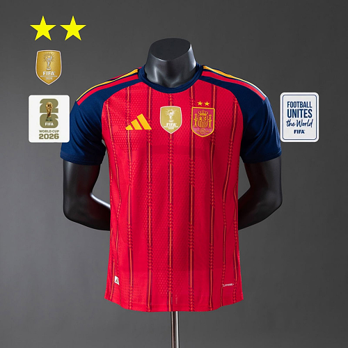 Spain 2026 Titular 2-Star Champion Edition Versão jogador Camisa S-4XL