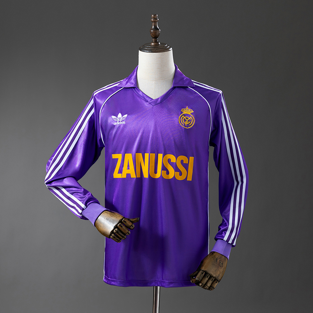 Real Madrid 84/85 Visitante Manga longa Retrô Camisa S-XXL, foto 1
