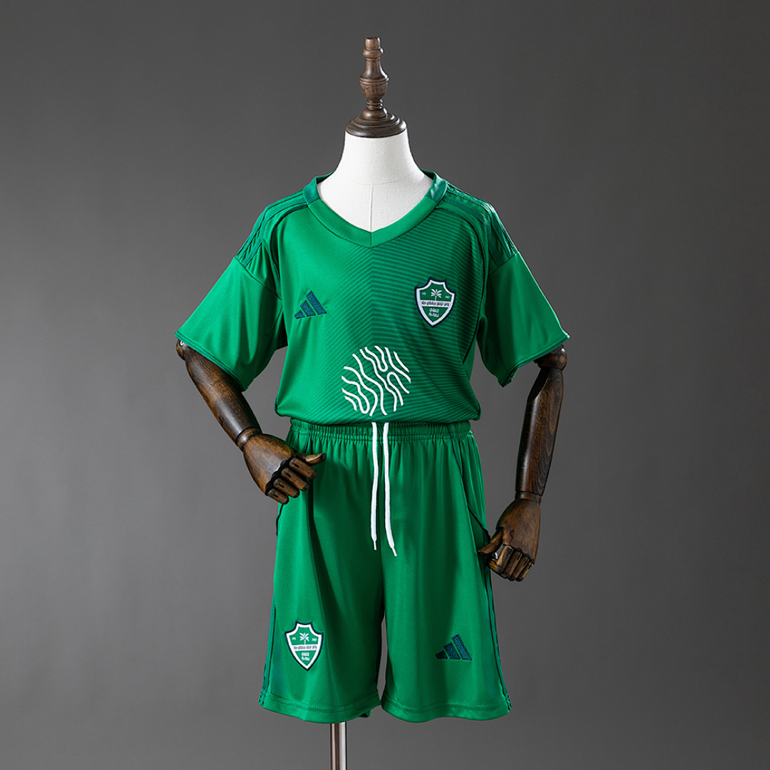 Al-Ahli Saudi 25/26 Green Kit infantil Tamanho 16-28, foto 1