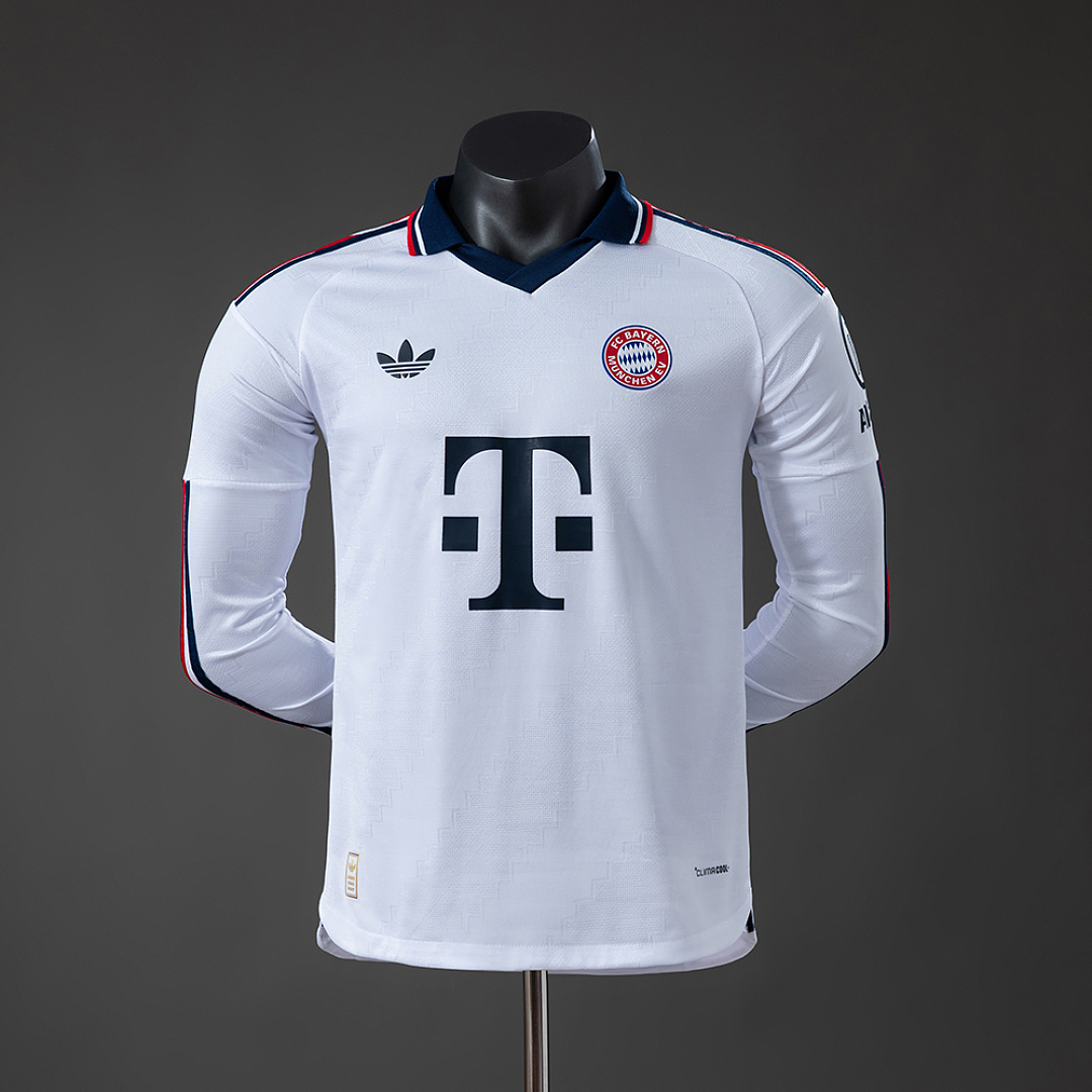 Bayern Munich 26/27 Versão jogador Visitante Manga longa Camisa S-3XL, foto 1