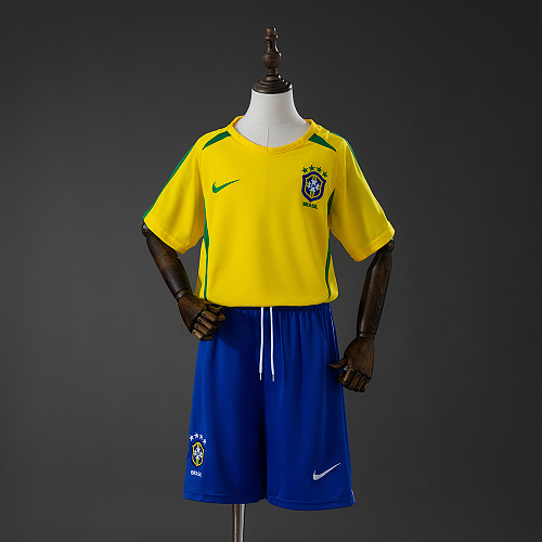Brazil 2002 Titular Retrô Kit infantil Tamanho 16-28