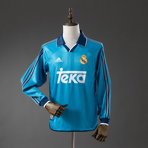 Real Madrid 99/00 Terceira Manga longa Retrô Camisa S-XXL