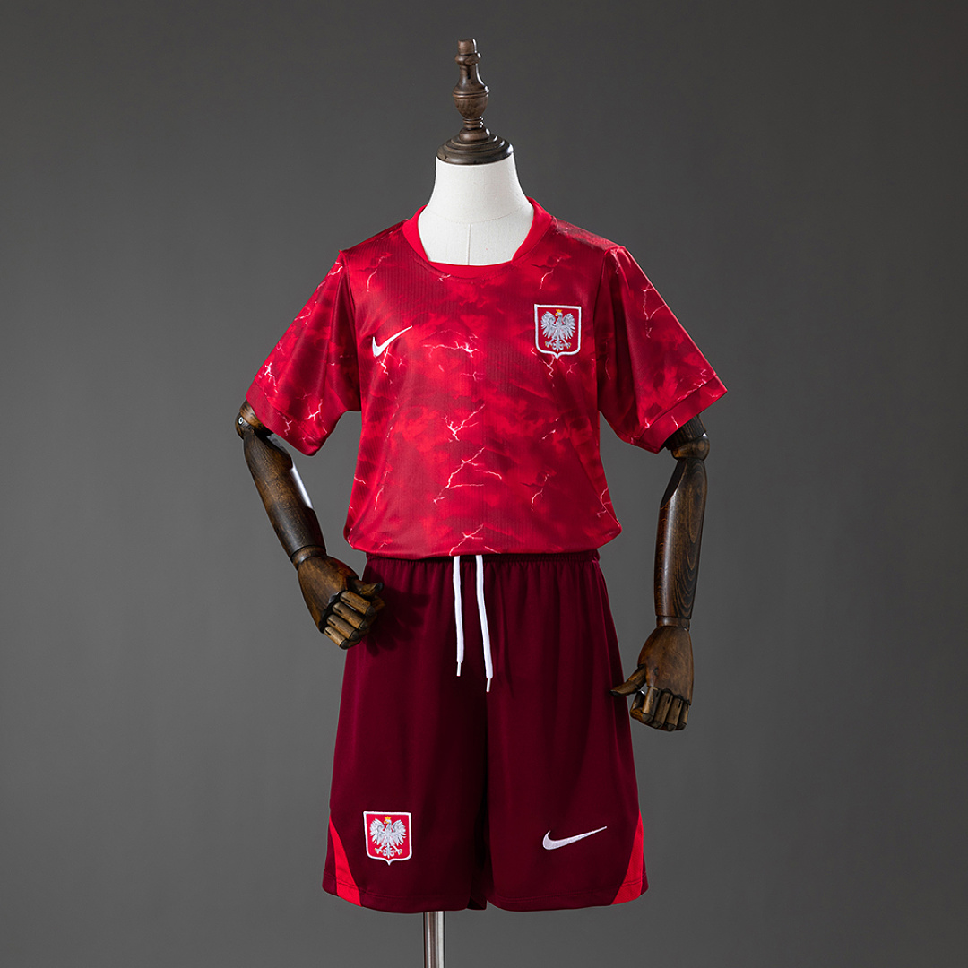 Poland 2026 Visitante Kit infantil Tamanho 16-28, foto 1