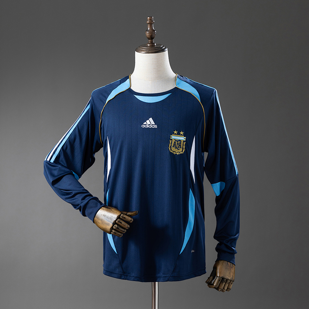 Argentina 2006 Visitante Manga longa Retrô Camisa S-XXL, foto 1