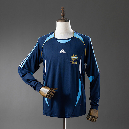 Argentina 2006 Visitante Manga longa Retrô Camisa S-XXL