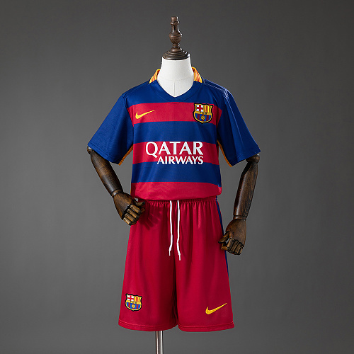 Barcelona 15/16 Titular Retrô Kit infantil Tamanho 16-28