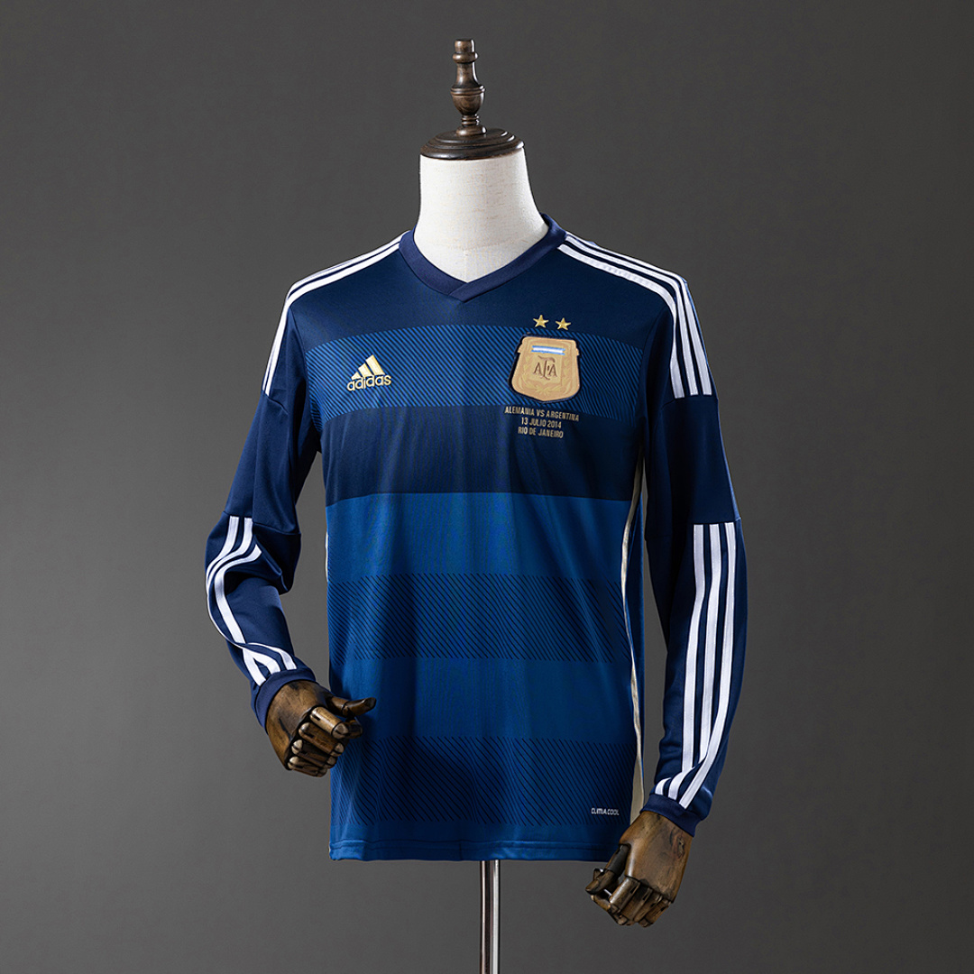 Argentina 2014 Visitante Manga longa Retrô Camisa S-XXL, foto 1