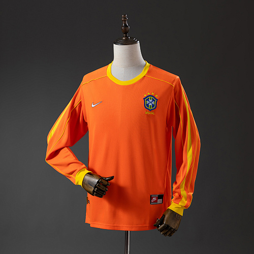Brazil 1998 Goleiro Manga longa Retrô Camisa S-XXL