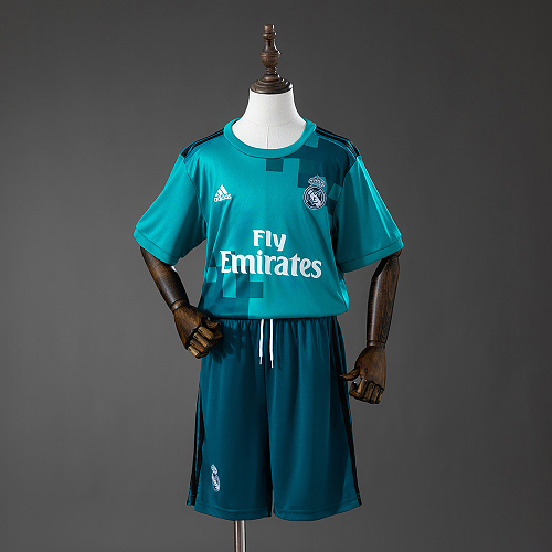 Real Madrid 17/18 Terceira Retrô Kit infantil Tamanho 16-28