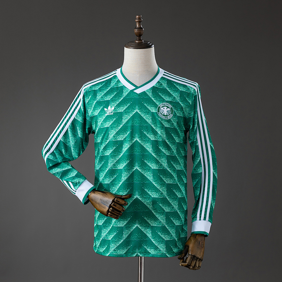 Germany 90/91 Visitante Retrô Manga longa Camisa S-XXL, foto 1