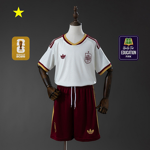 Spain 2026 Visitante Kit infantil Tamanho 16-28