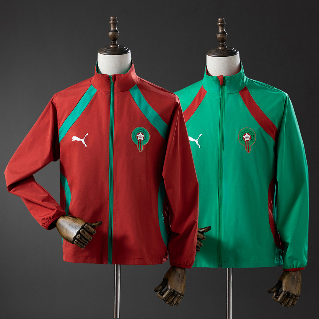 Morocco 2026 Reversible Jacket Windbreaker - Red & Green S-3XL, foto 1
