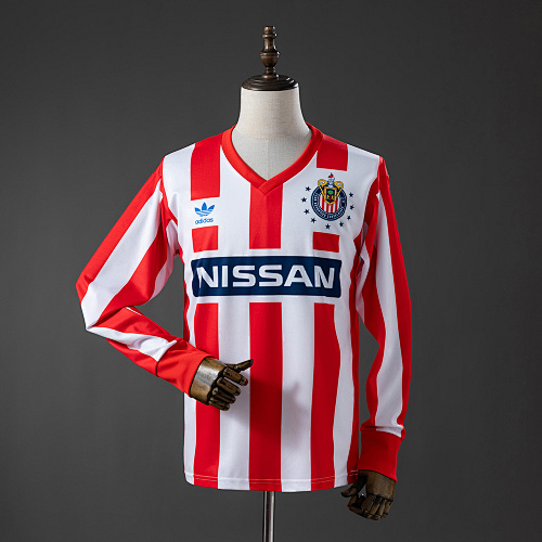 Chivas de Guadalajara 90/91 Titular Manga longa Retrô Camisa S-XXL