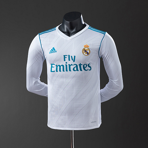 Real Madrid 17/18 Titular Manga longa Versão jogador Retrô Camisa S-3XL