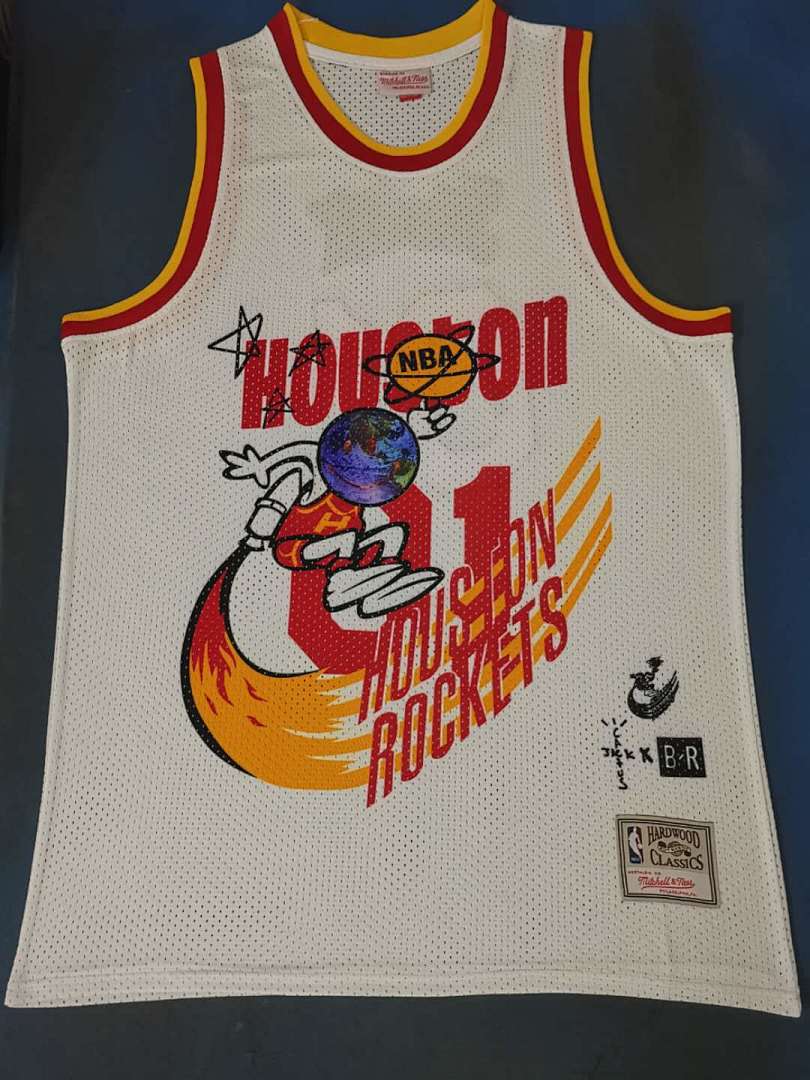 Travis Scott Mitchell Ness Bleacher Report 火箭联名球衣, foto 4