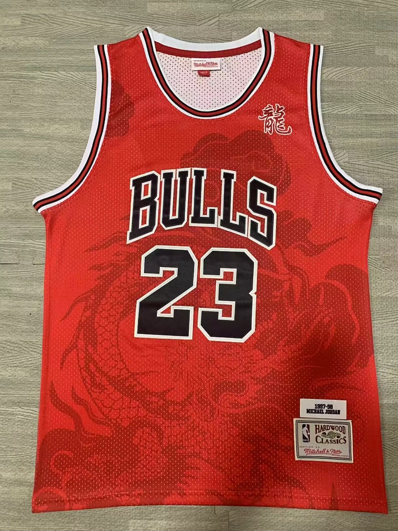 Chicago Bulls Ano do Dragão #23 Camisa Vermelha Mitchell & Ness, foto 2