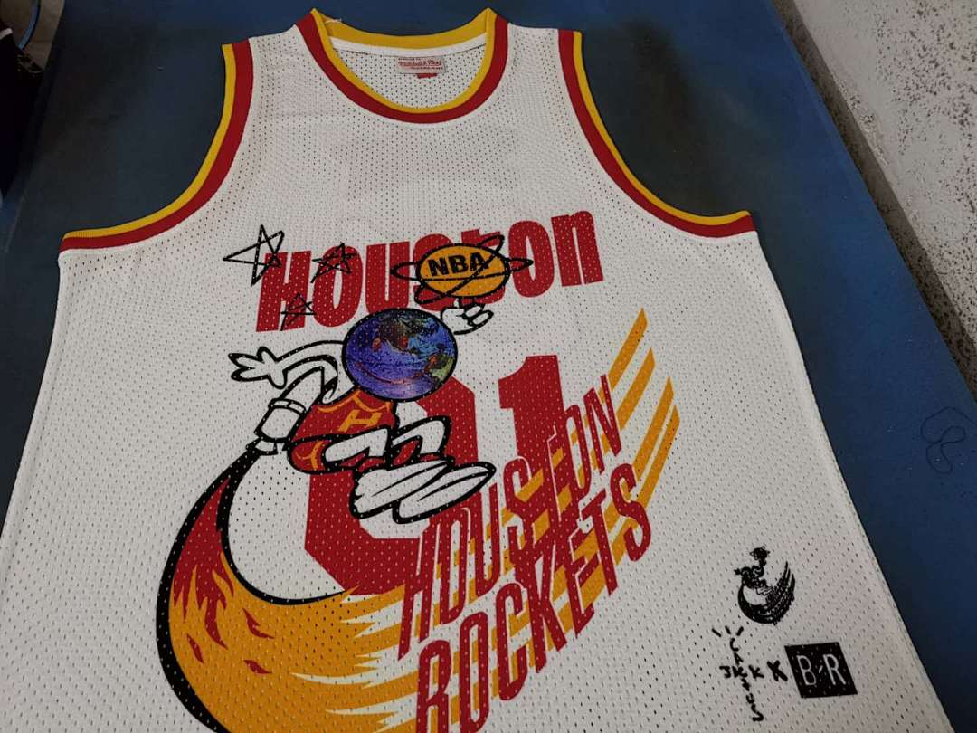 Travis Scott Mitchell Ness Bleacher Report 火箭联名球衣, foto 2