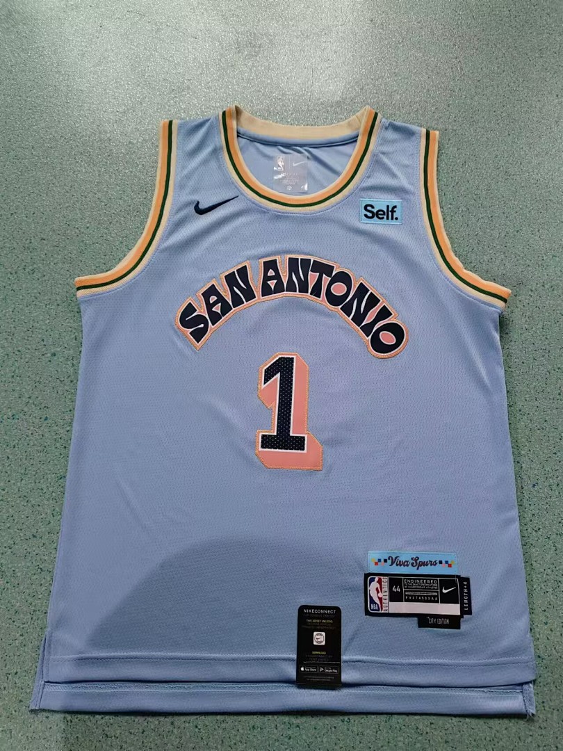 San Antonio Spurs Nova Temporada City Edition #1 Victor Wembanyama Camisa, foto 2