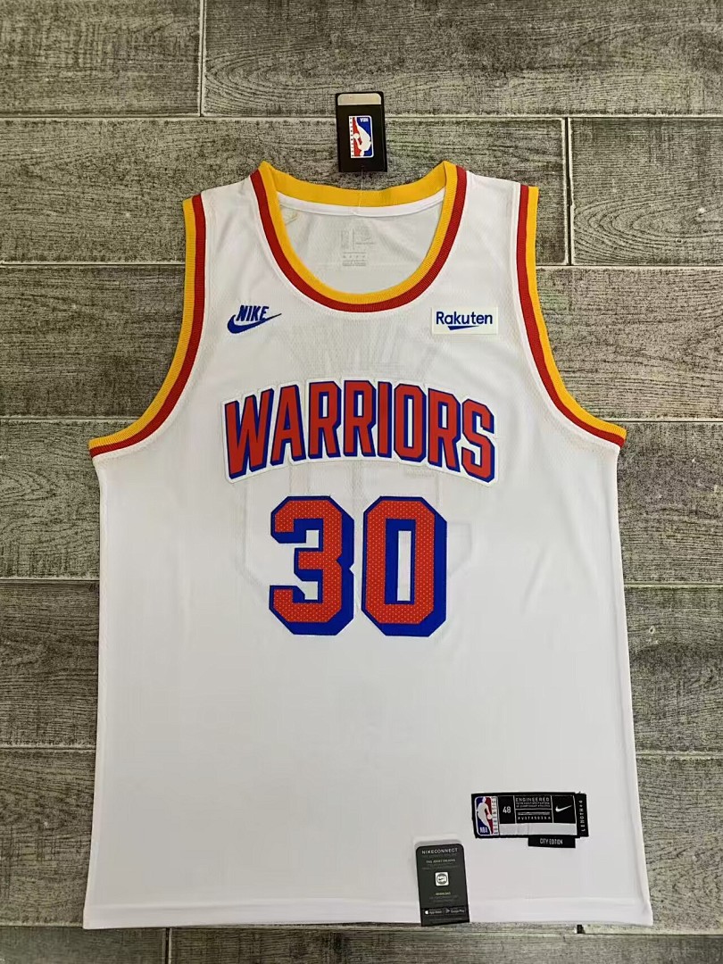 Golden State Warriors Nova Temporada Retrô #30 Stephen Curry Camisa Branca, foto 2