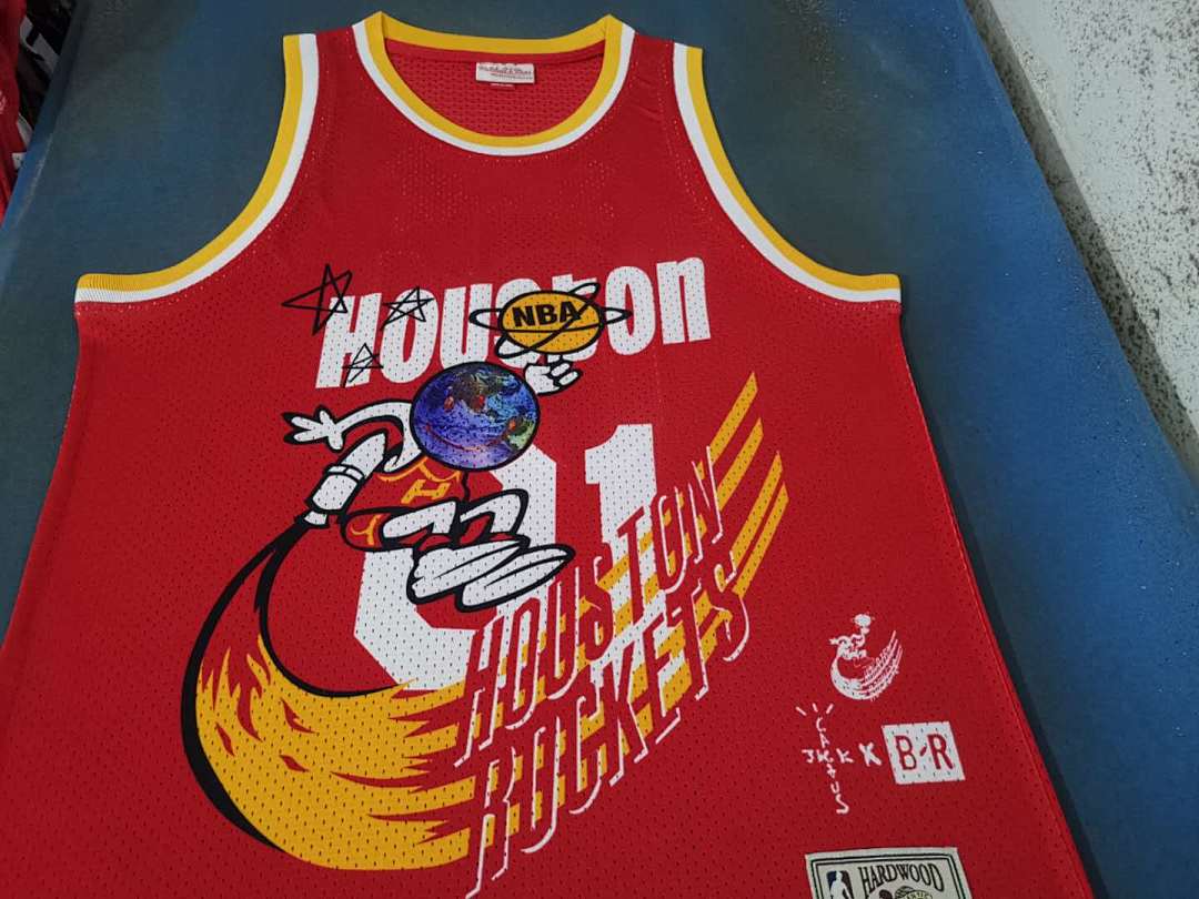 Travis Scott Mitchell Ness Bleacher Report 火箭联名球衣, foto 3