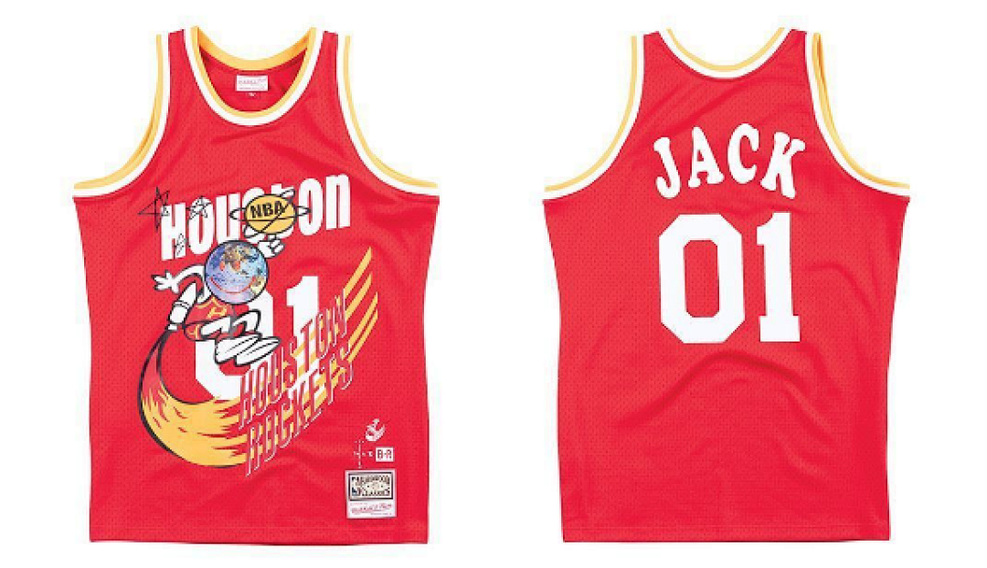 Travis Scott Mitchell Ness Bleacher Report 火箭联名球衣, foto 6