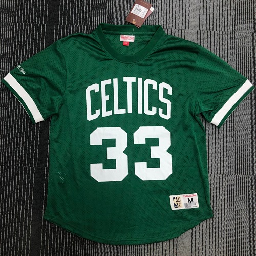Mitchellness 凯尔特人队 绿色 33号 伯德 复古网眼短袖