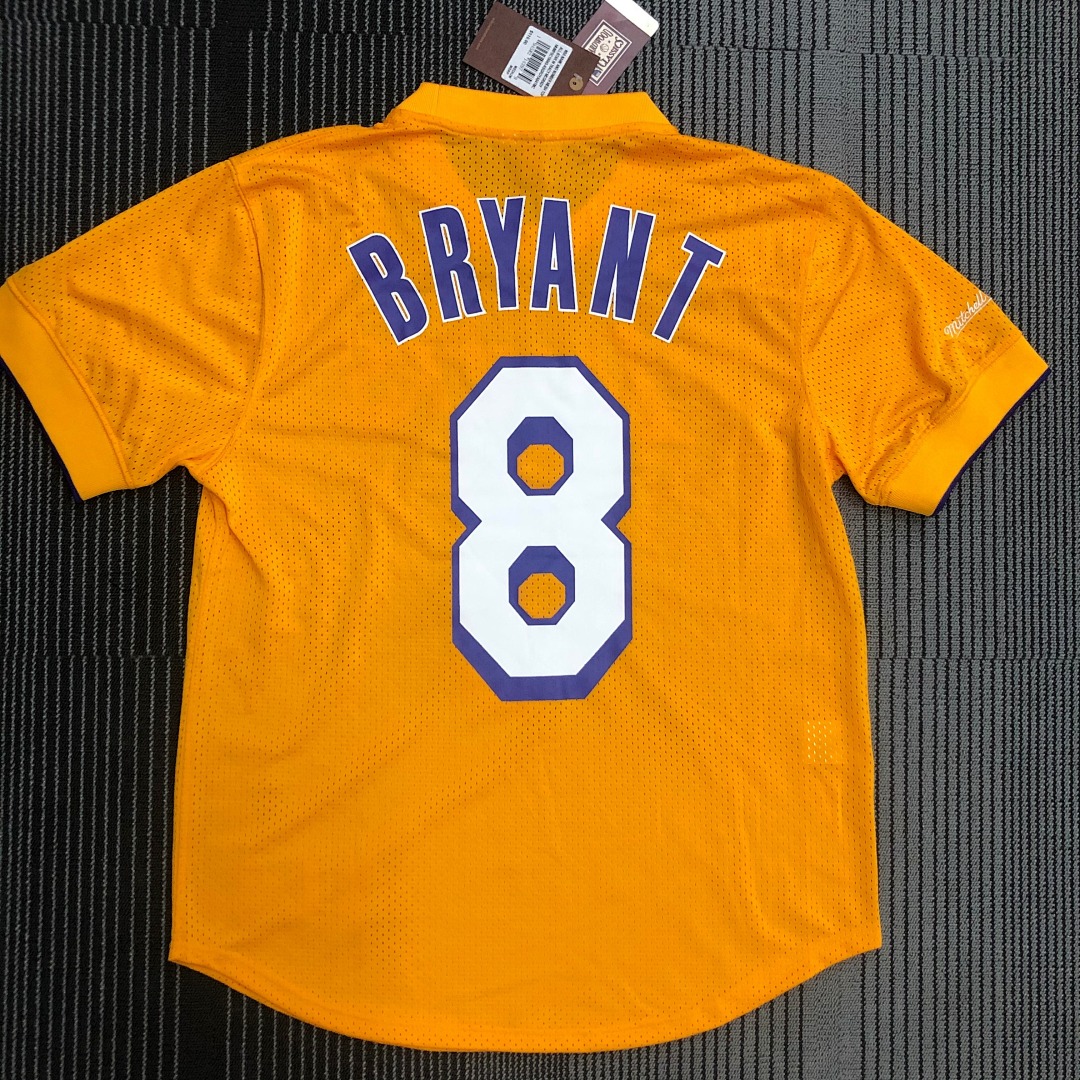 Mitchellness 湖人队 黄色 8号 科比 复古网眼短袖, foto 15