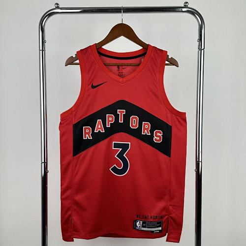 Toronto Raptors 22/23 Visitante #3 Brandon Ingram Camisa Vermelha