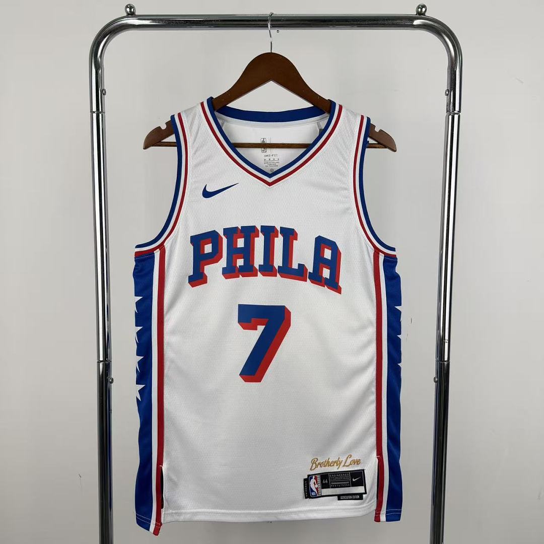 Philadelphia 76ers Casa #7 Jaylen Brown Camisa Branca, foto 10