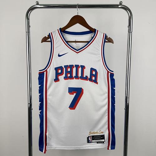 Philadelphia 76ers Casa #7 Jaylen Brown Camisa Branca