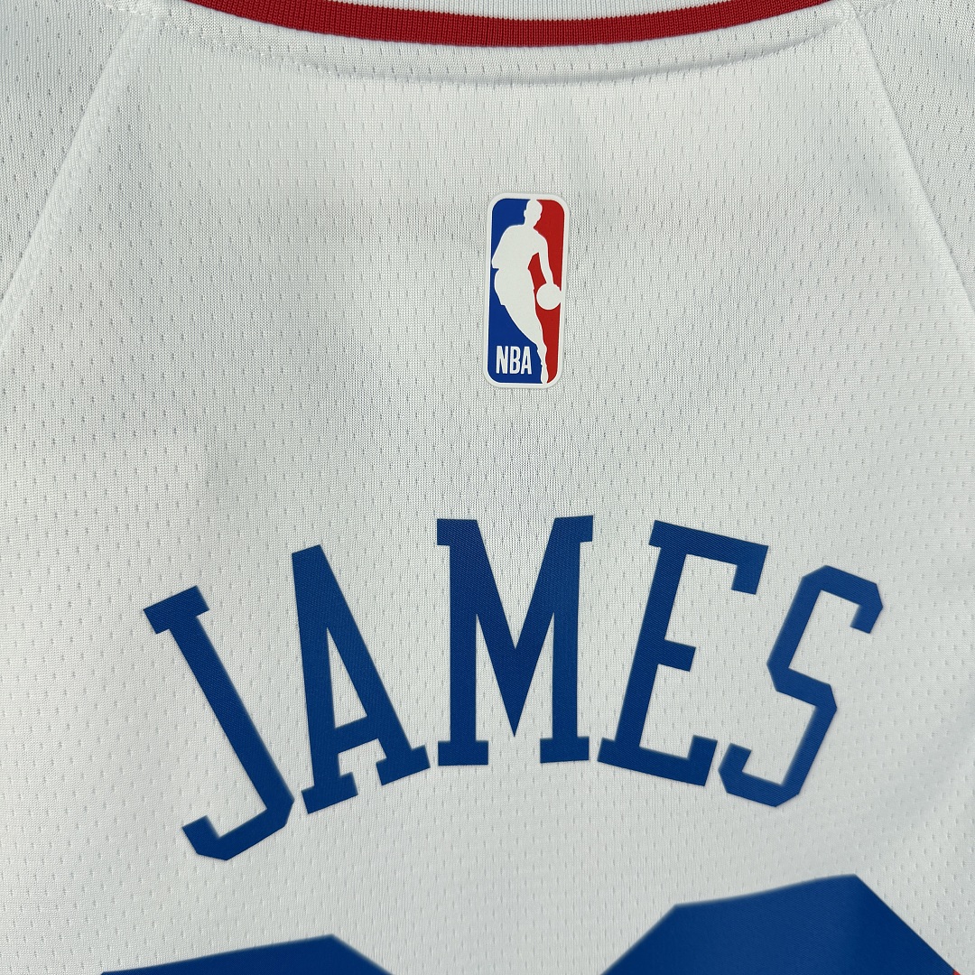 Philadelphia 76ers 22/23 #23 LeBron James Camisa Branca, foto 3