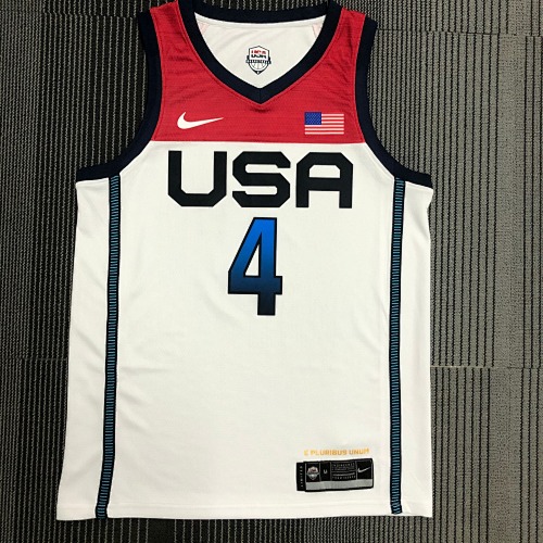 2021年奥运会 USA 美国队 白色 4号 比尔