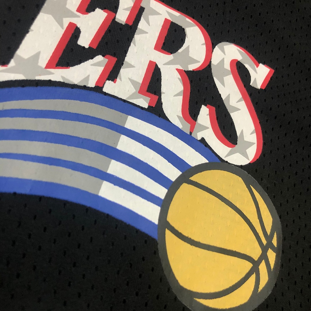 Mitchellness 76人队 黑色 3号 艾佛森 复古网眼短袖, foto 12
