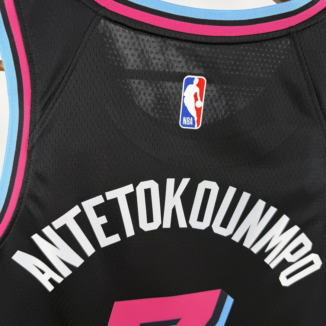Miami Heat Gola Careca #7 Giannis Camisa Preta, foto 3