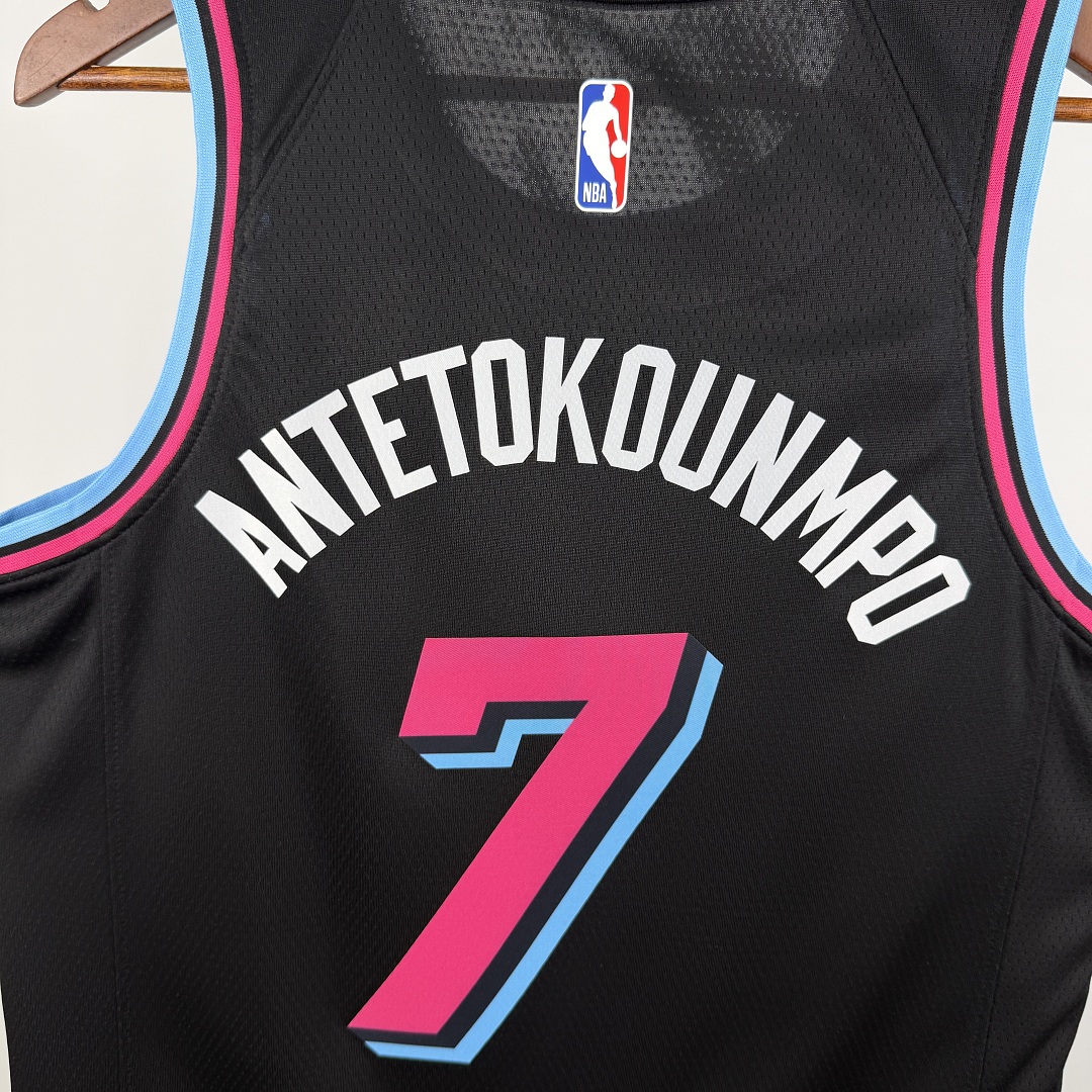 Miami Heat Gola Careca #7 Giannis Camisa Preta, foto 1