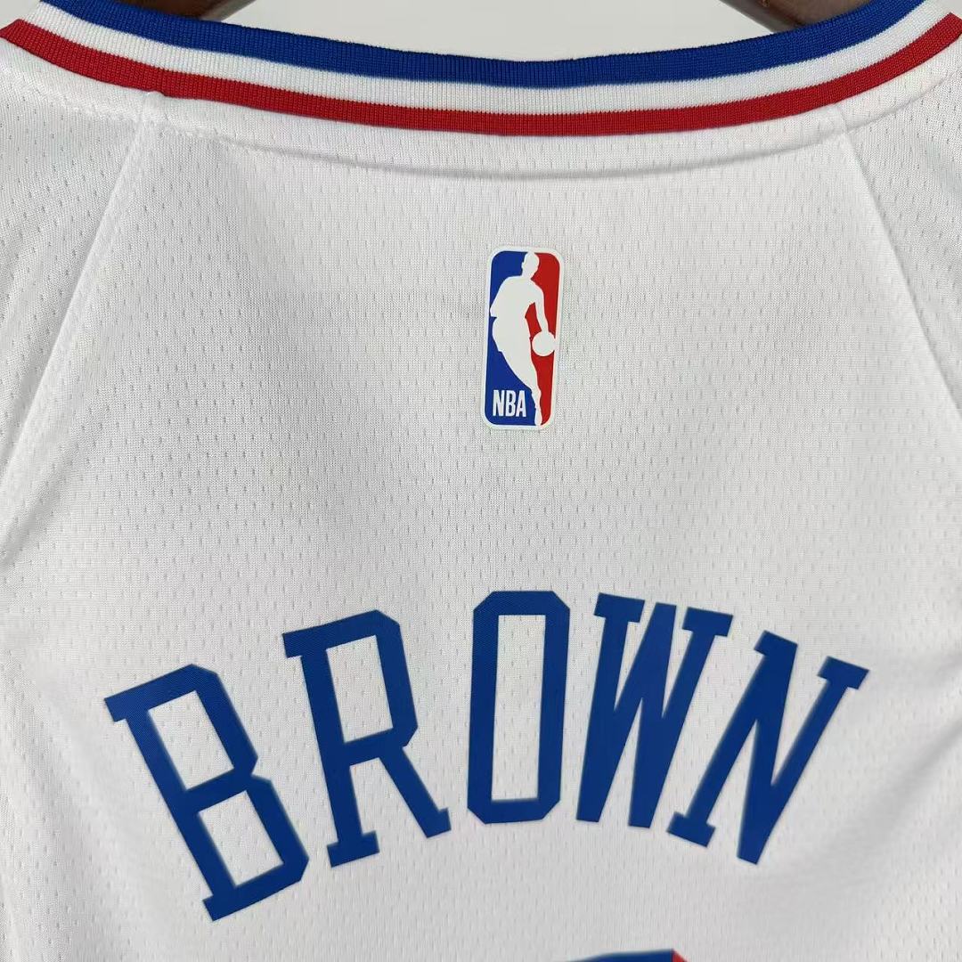 Philadelphia 76ers Casa #7 Jaylen Brown Camisa Branca, foto 5