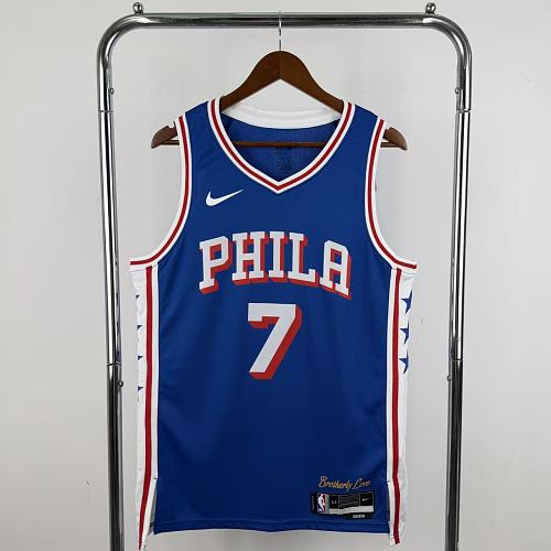 Philadelphia 76ers Visitante #7 Jaylen Brown Camisa Azul