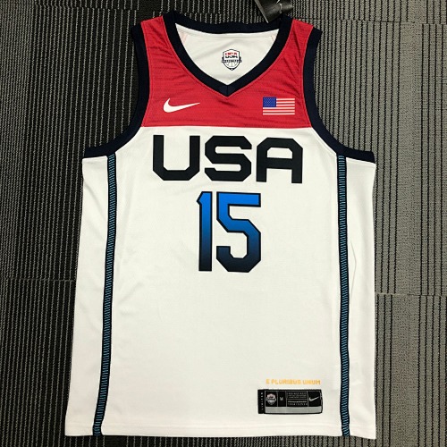 2021年奥运会 USA 美国队 白色 15号 布克