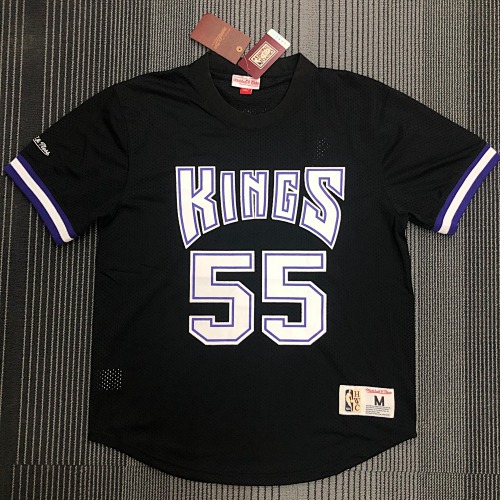 Mitchellness 国王队55号 白巧克力 威廉姆斯 复古网眼短袖