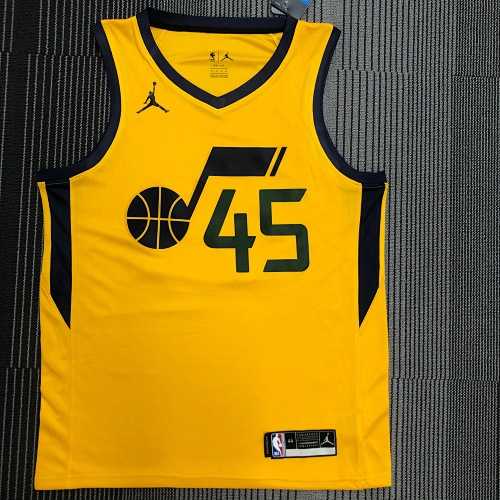 21赛季 爵士队JORDAN 主题 黄色45号 米切尔