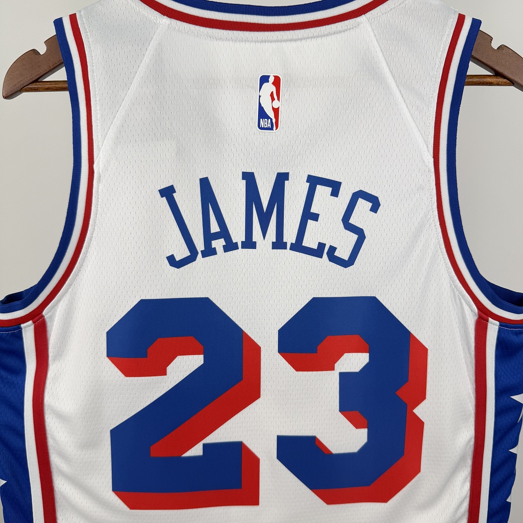 Philadelphia 76ers 22/23 #23 LeBron James Camisa Branca, foto 2