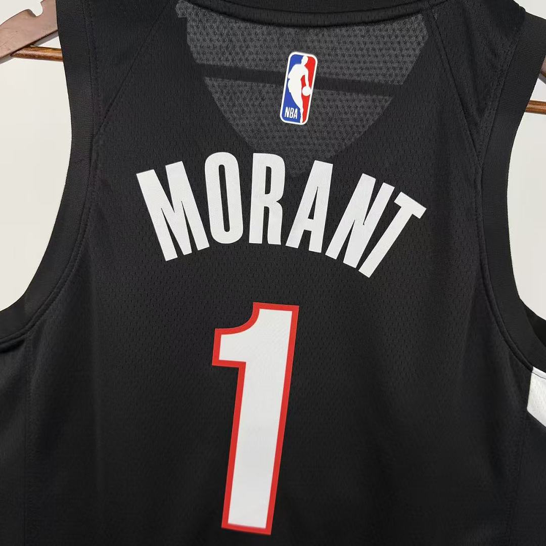 Portland Trail Blazers 25/26 #1 Ja Morant Camisa Preta, foto 3
