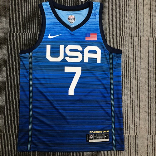 2021年奥运会 USA 美国队 蓝色 7号 杜兰特
