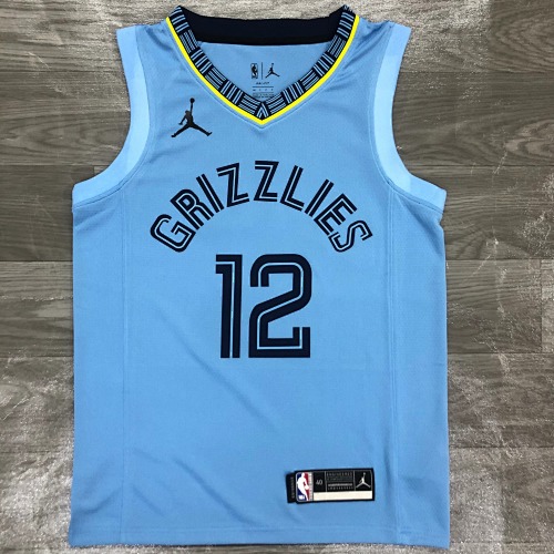 21赛季 灰熊队 Jordan 主题 蓝色 12号 莫兰特