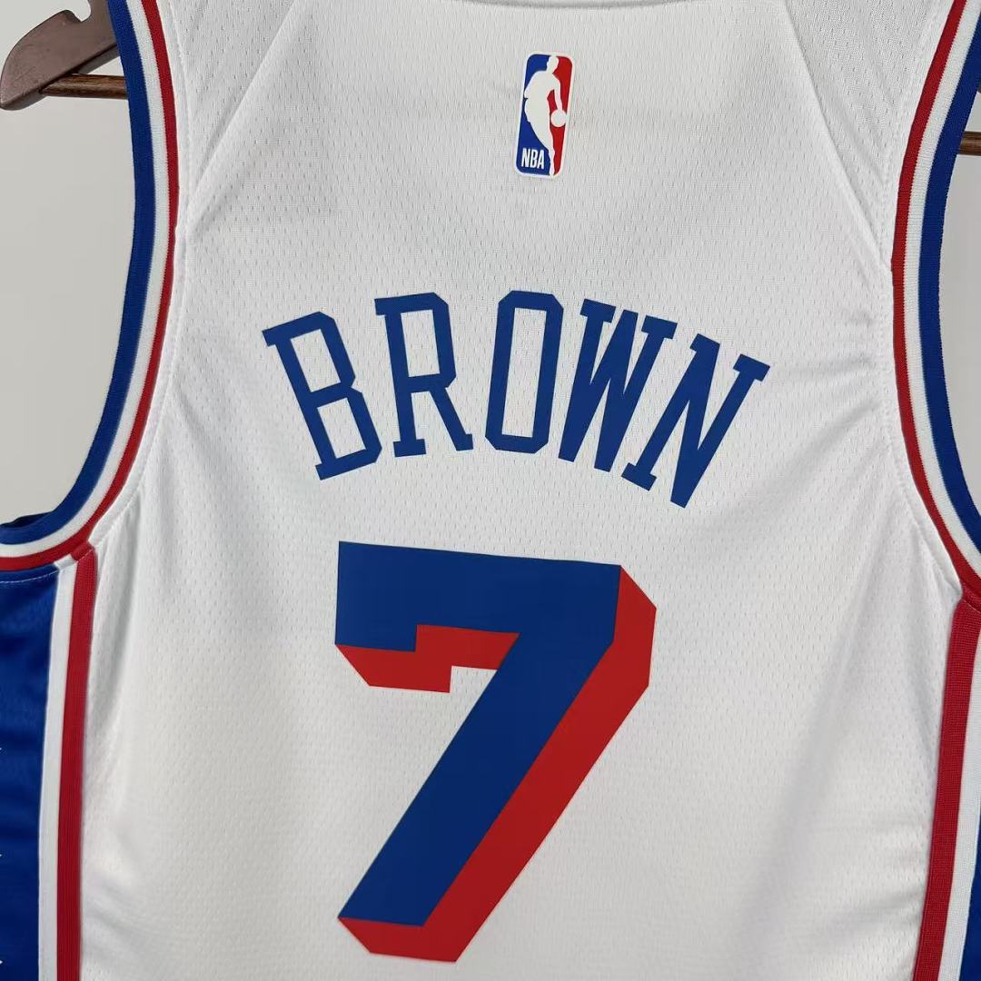 Philadelphia 76ers Casa #7 Jaylen Brown Camisa Branca, foto 4